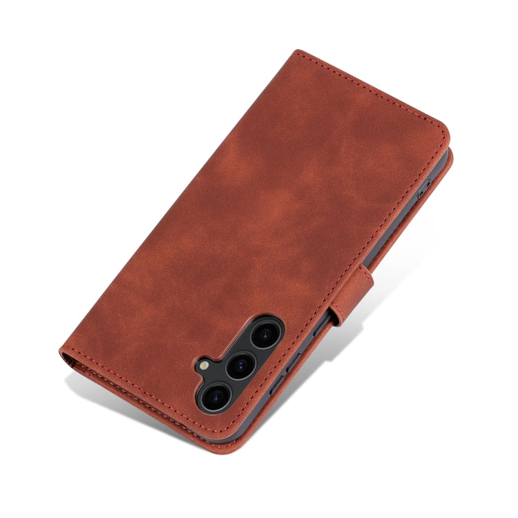 AZNS Skin Feel Calf Texture Flip Leather case for Samsung Galaxy S24 5G, showcasing its elegant design and practical features.